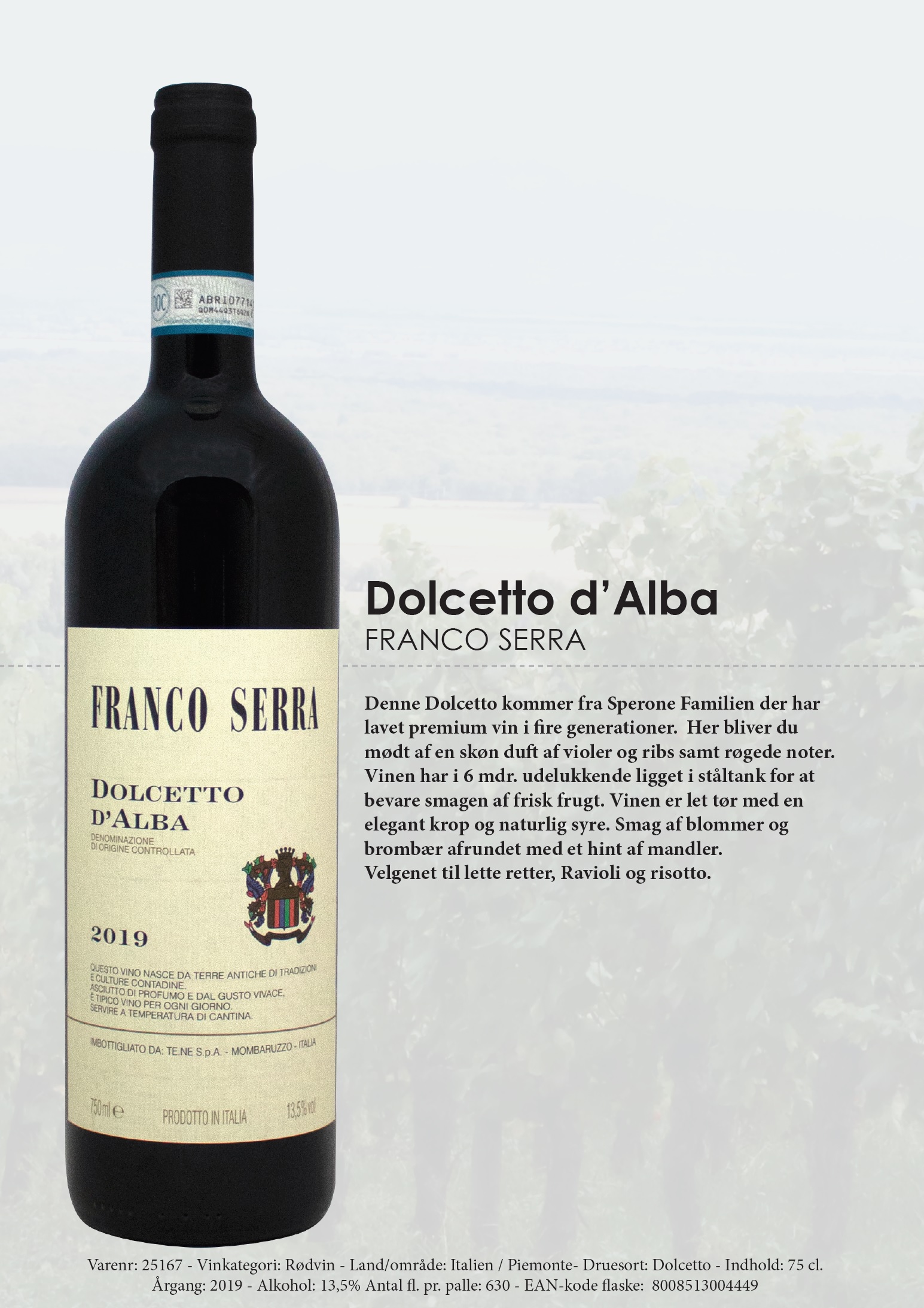 344 25167 Dolcetto D'alba Franco Serra Nyt Design
