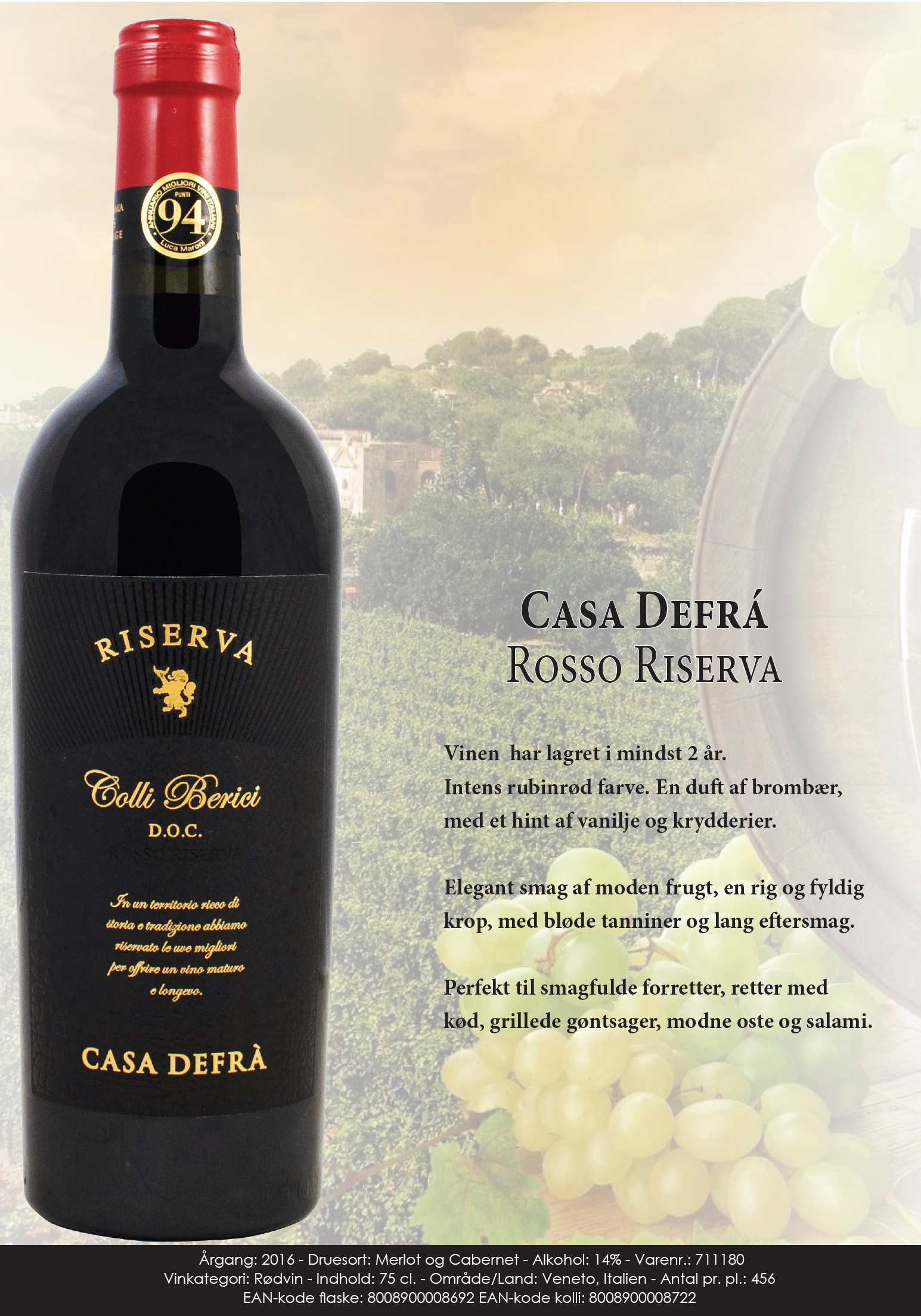 Casa Defrá Rosso Riserva