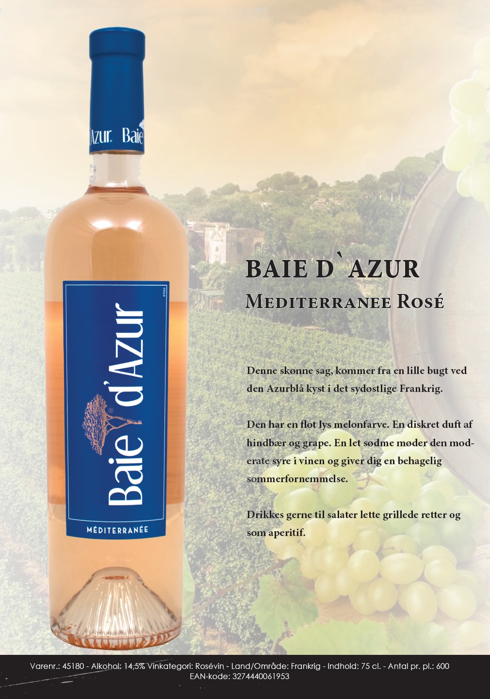 45180 Baie D'azur Mediterranee Rosé
